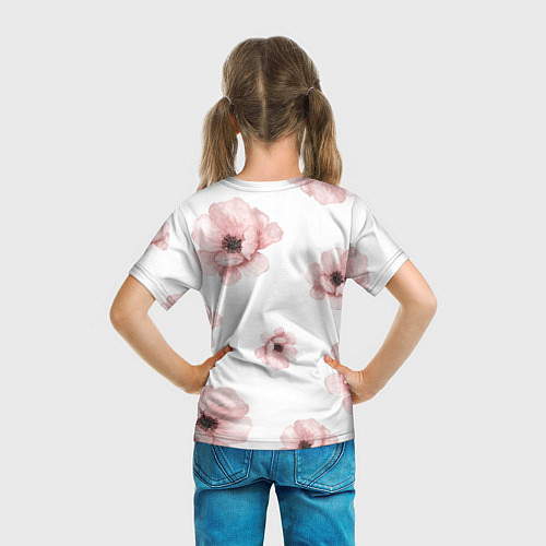 Детская футболка Цветок сакуры на белом фоне / 3D-принт – фото 6