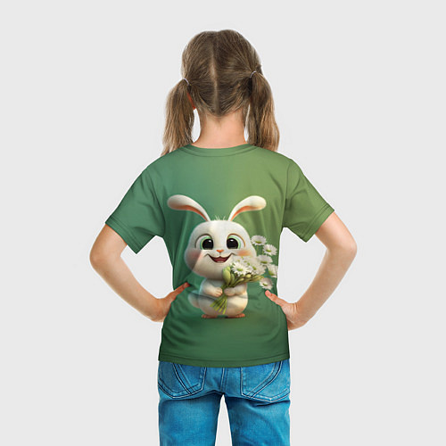 Детская футболка Просто белая зайка милаха / 3D-принт – фото 6