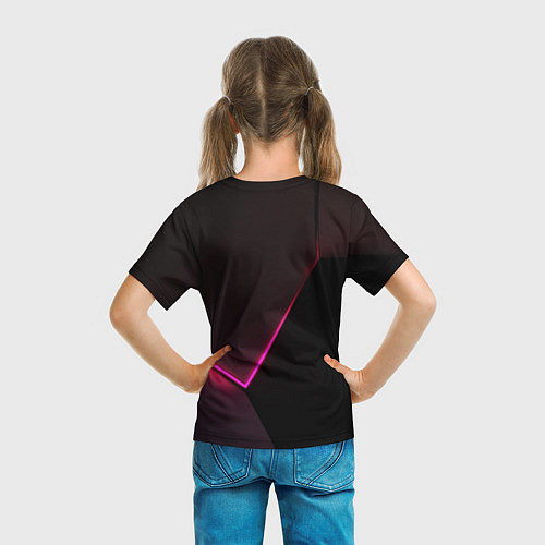 Детская футболка Неоновый треугольный порез / 3D-принт – фото 6