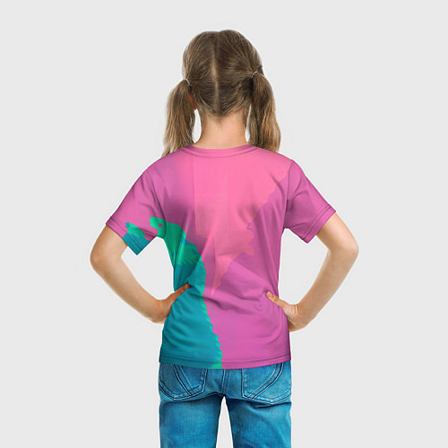 Детская футболка Девушка с Гитарой в стиле Vaporwave / 3D-принт – фото 6