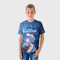 Футболка детская Гань Юй на фоне расколотого льда, цвет: 3D-принт — фото 2