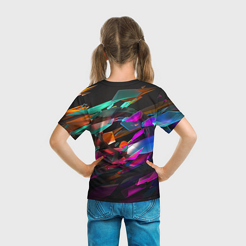Детская футболка Разноцветные осколки реальности / 3D-принт – фото 6