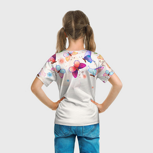 Детская футболка Девочка среди цветов / 3D-принт – фото 6