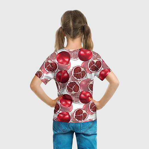 Детская футболка Гранаты на белом фоне - паттерн / 3D-принт – фото 6