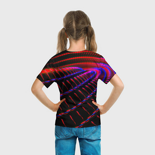 Детская футболка Geometry neon texture / 3D-принт – фото 6