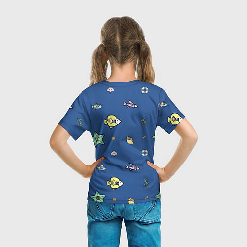 Детская футболка Паттерн - морской мир / 3D-принт – фото 6