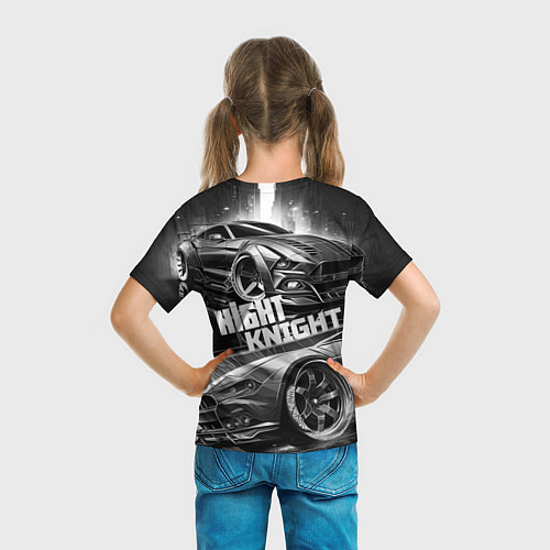 Детская футболка Мустанг night knight / 3D-принт – фото 6