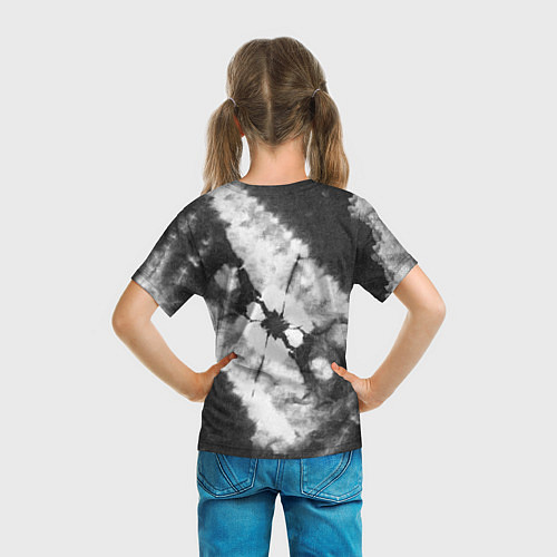 Детская футболка Черно-белый тай-дай / 3D-принт – фото 6