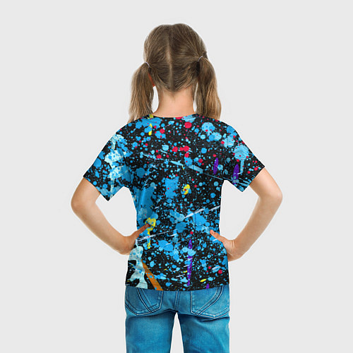 Детская футболка Брызги краски на холсте / 3D-принт – фото 6