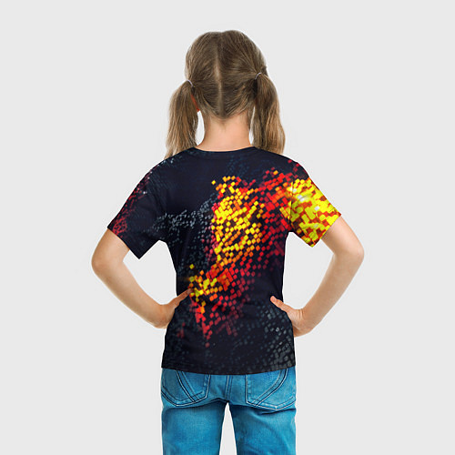 Детская футболка Огненные кубы клетка / 3D-принт – фото 6