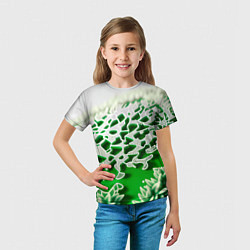 Футболка детская Узор зелени-арт, цвет: 3D-принт — фото 2