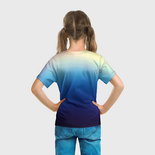Детская футболка Blue gradient colors / 3D-принт – фото 6
