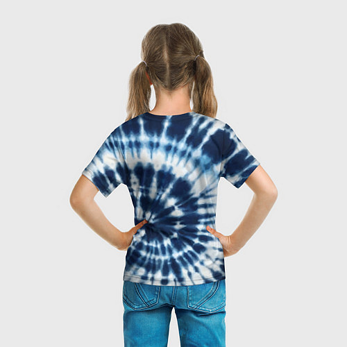Детская футболка Эффект тай дай - размытый синий узор / 3D-принт – фото 6