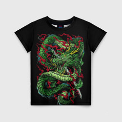 Футболка детская Green japan dragon, цвет: 3D-принт