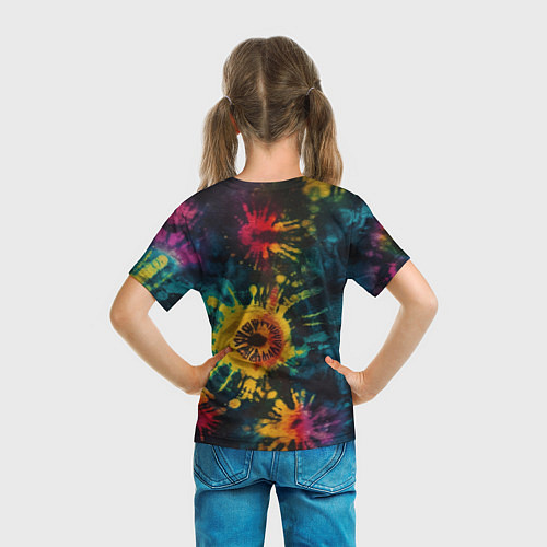 Детская футболка Тай дай на темном фоне: арт нейросети / 3D-принт – фото 6