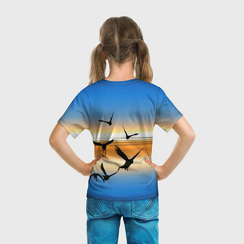Детская футболка Вороны на закате / 3D-принт – фото 6
