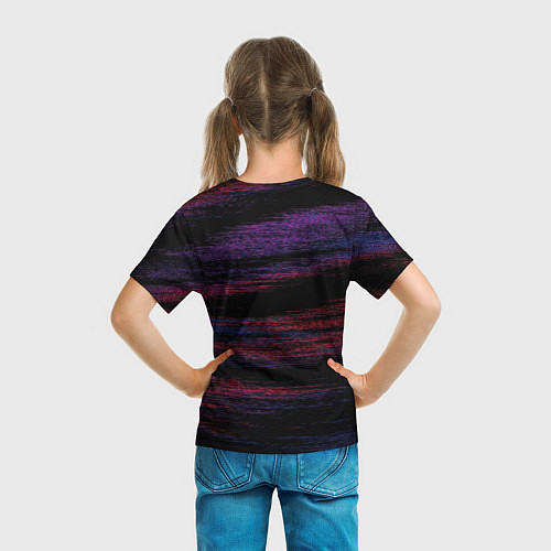 Детская футболка Разлив красной и синей краски / 3D-принт – фото 6