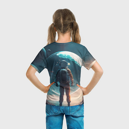Детская футболка Космонавт без головы на другой планете / 3D-принт – фото 6