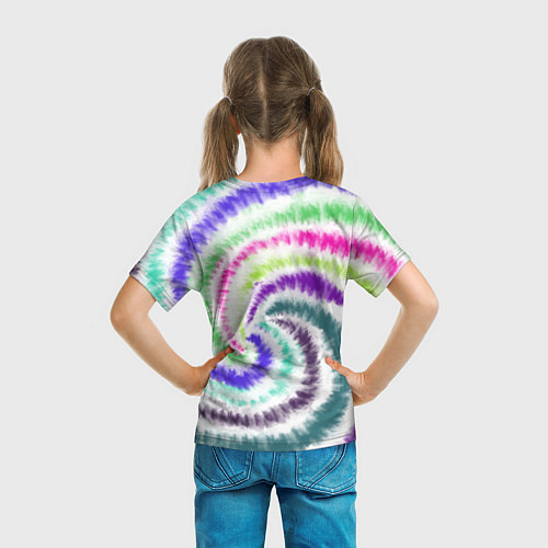 Детская футболка Тай-дай разноцветный / 3D-принт – фото 6