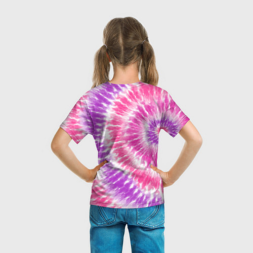 Детская футболка Тай-дай розовый с фиолетовым / 3D-принт – фото 6