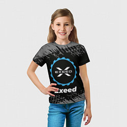 Футболка детская Exeed в стиле Top Gear со следами шин на фоне, цвет: 3D-принт — фото 2