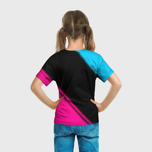 Детская футболка Mazda - neon gradient: надпись, символ / 3D-принт – фото 6