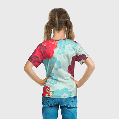 Детская футболка Пиксельный цветочный паттерн / 3D-принт – фото 6