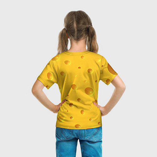 Детская футболка Сырная текстура / 3D-принт – фото 6