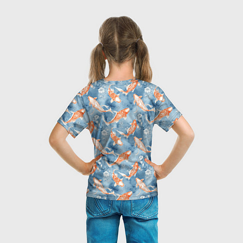 Детская футболка Золотые рыбки паттерн / 3D-принт – фото 6