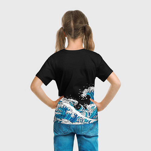 Детская футболка Гиу Томиока на фоне волн / 3D-принт – фото 6
