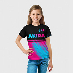 Футболка детская Akira - neon gradient: символ сверху, цвет: 3D-принт — фото 2