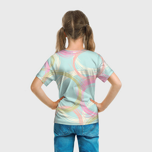 Детская футболка Текстура из светлых колец / 3D-принт – фото 6