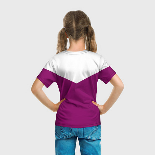 Детская футболка FIRM бело - пурпурный / 3D-принт – фото 6