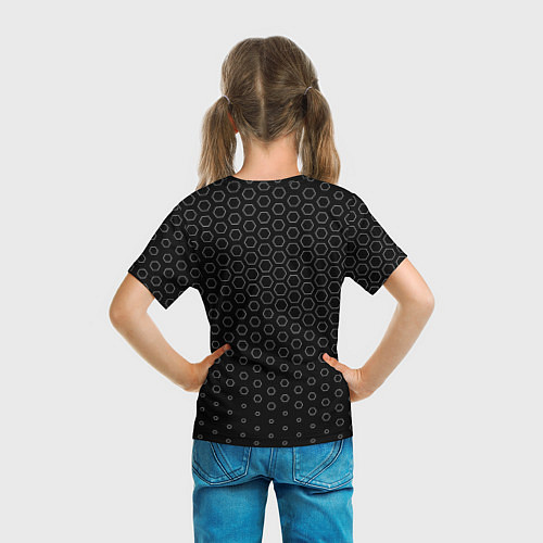 Детская футболка Elden Ring glitch на темном фоне: символ сверху / 3D-принт – фото 6