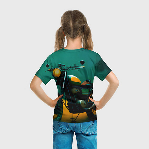 Детская футболка Мотоцикл в лесу / 3D-принт – фото 6