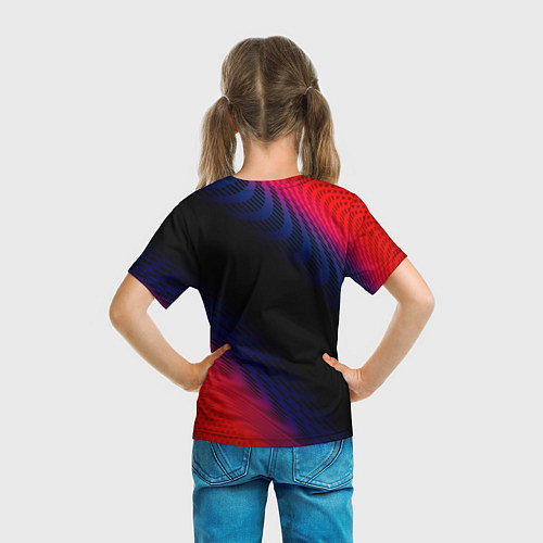 Детская футболка Citroen красный карбон / 3D-принт – фото 6