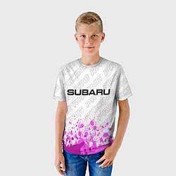 Футболка детская Subaru pro racing: символ сверху, цвет: 3D-принт — фото 2
