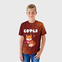 Футболка детская Софья осенняя лисичка, цвет: 3D-принт — фото 2
