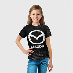 Футболка детская Mazda с потертостями на темном фоне, цвет: 3D-принт — фото 2