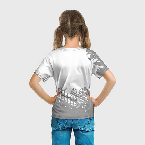 Детская футболка Exeed speed на светлом фоне со следами шин: символ / 3D-принт – фото 6
