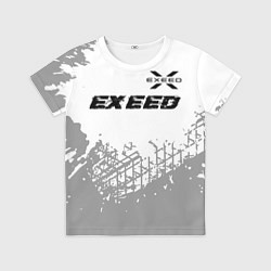 Футболка детская Exeed speed на светлом фоне со следами шин: символ, цвет: 3D-принт