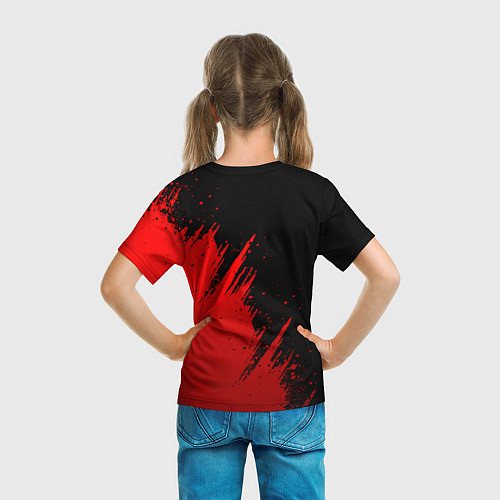 Детская футболка Красный герб России - краски / 3D-принт – фото 6