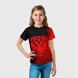 Футболка детская Красный герб России - краски, цвет: 3D-принт — фото 2