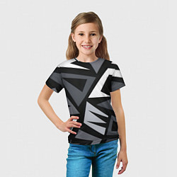 Футболка детская Геометрический камуфляж, цвет: 3D-принт — фото 2