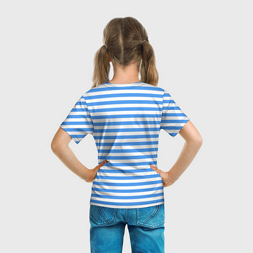 Детская футболка Тельняшка васильковая ВДВ / 3D-принт – фото 6