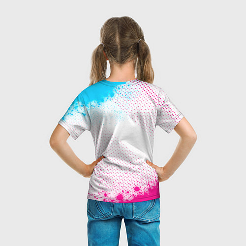 Детская футболка Chrysler neon gradient style / 3D-принт – фото 6