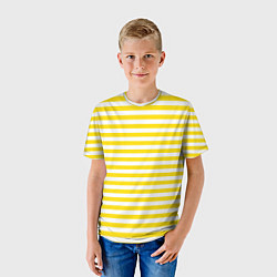 Футболка детская Светло-желтые полосы, цвет: 3D-принт — фото 2