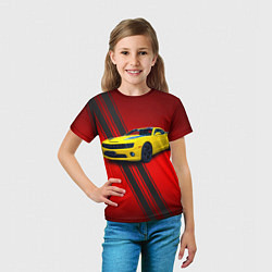 Футболка детская Спортивный американский автомобиль Chevrolet Camar, цвет: 3D-принт — фото 2