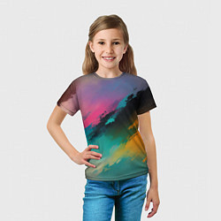 Футболка детская Абстрактный туман, цвет: 3D-принт — фото 2