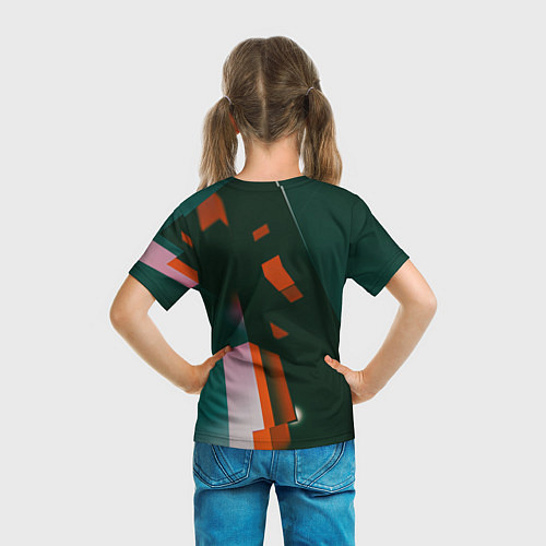 Детская футболка Сюрреалистичные геометрические фигуры / 3D-принт – фото 6